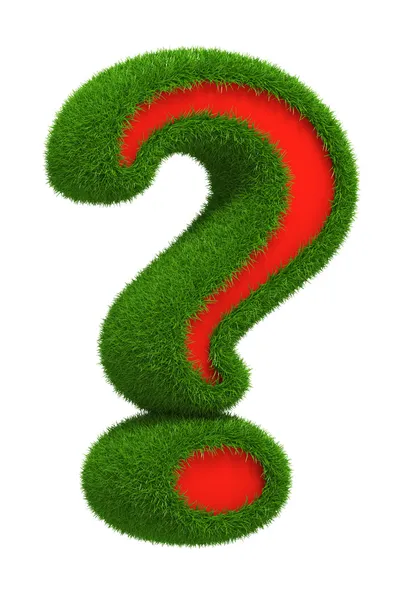 Πράσινο γρασίδι ερωτηματικό — Φωτογραφία Αρχείου
