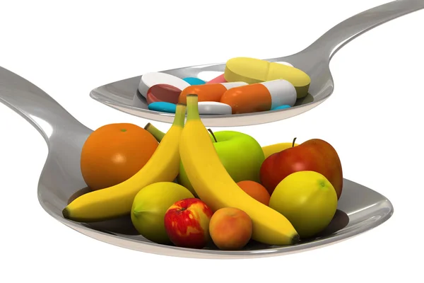 Pillen oder Früchte - isoliert — Stockfoto