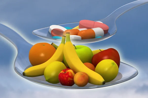 Früchte oder Medizin — Stockfoto