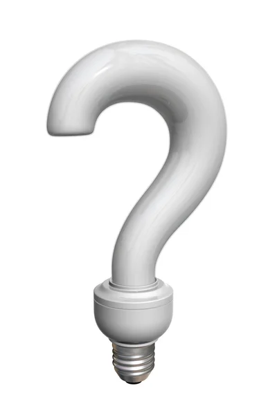 Lâmpada de pergunta branca — Fotografia de Stock