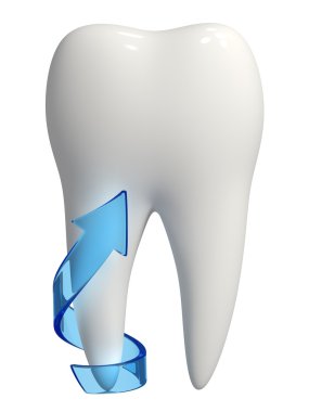 3D sağlıklı beyaz diş kök koruma