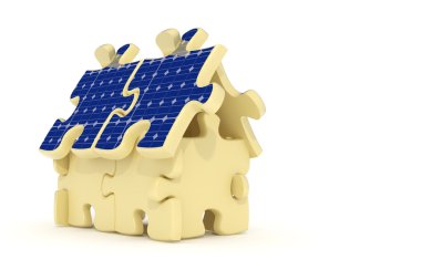 güneş paneli ev puzzle