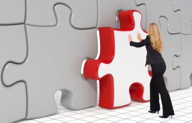 The last puzzle piece - Business concept clipart