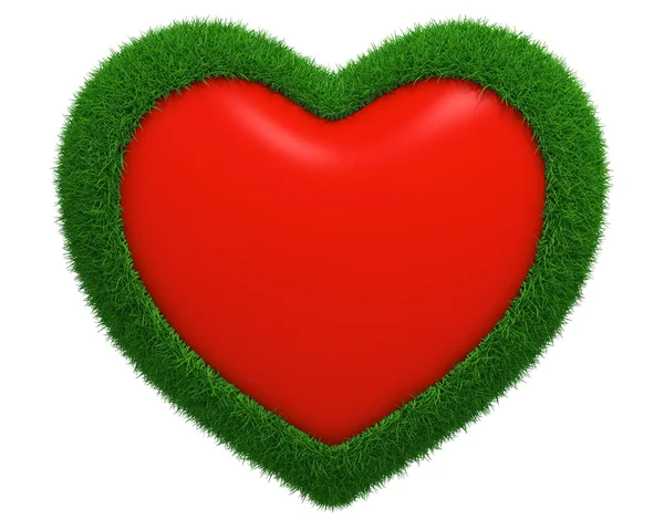 Gräs hjärtat hälsning — Stockfoto