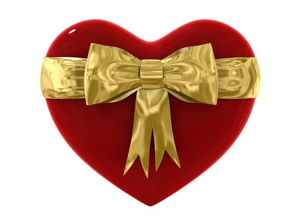 Подарок красного сердца — стоковое фото