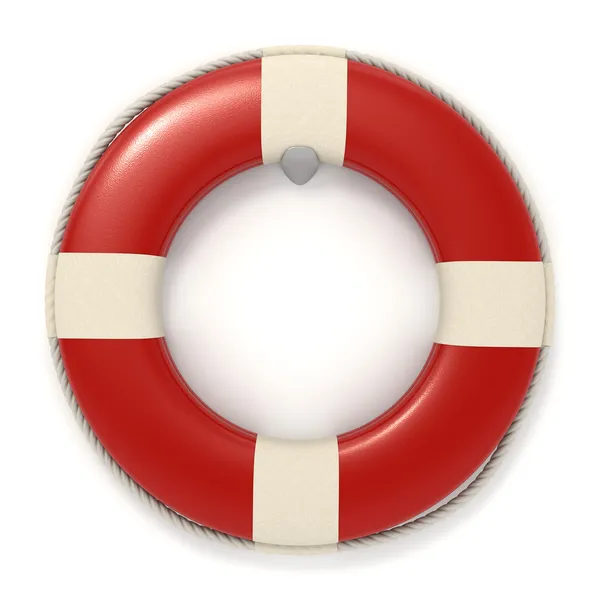 Icône de bouée de sauvetage rouge - Isolé — Photo