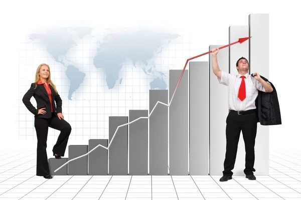 Equipe de negócios - Crescimento financeiro - Gráfico Fotografia De Stock