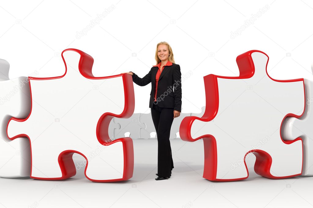 Business woman - Red puzzles