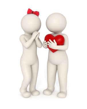 3d couples - Big heart clipart