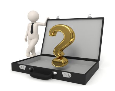 3d business man - Question mark