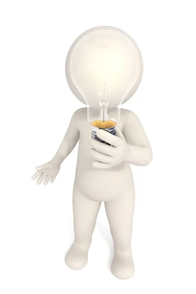 3D man - lampa lösning — Stockfoto
