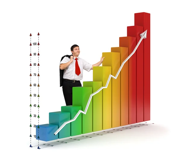 Бизнесмен - финансовый график — стоковое фото