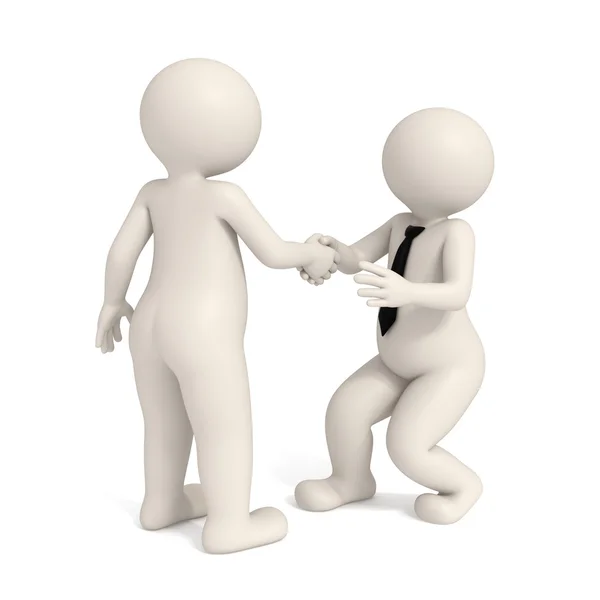 3D business men - zastrašující handshake — Stock fotografie