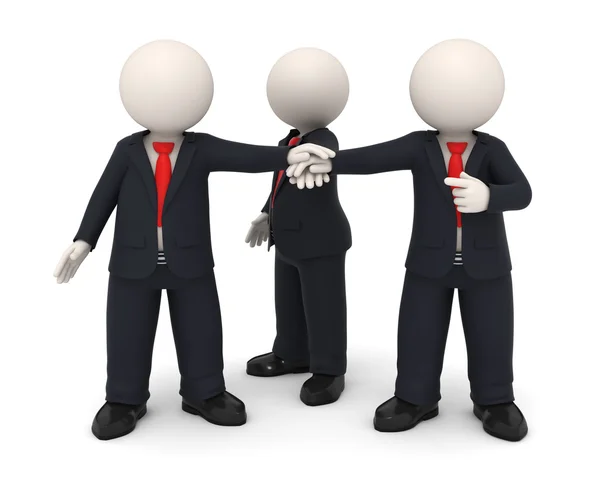 3d business hands together united as team — ストック写真