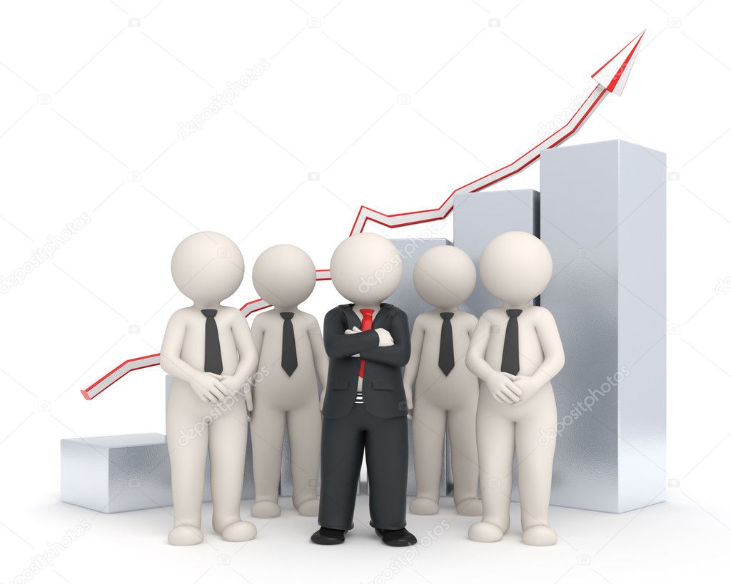 3d business team - Financial graph