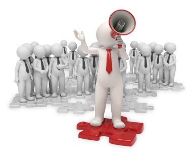 Team leader with megaphone clipart