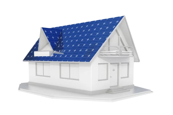 Witte solar huis — Stockfoto