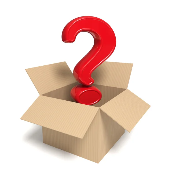 Red question mark in a box - icon — Stock Photo, Image