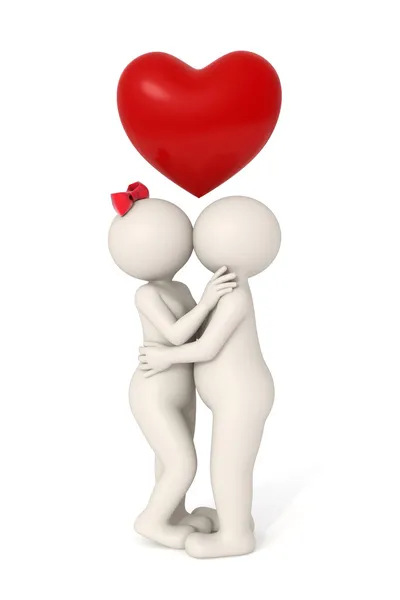 O amor está no ar - casal 3d Imagem De Stock