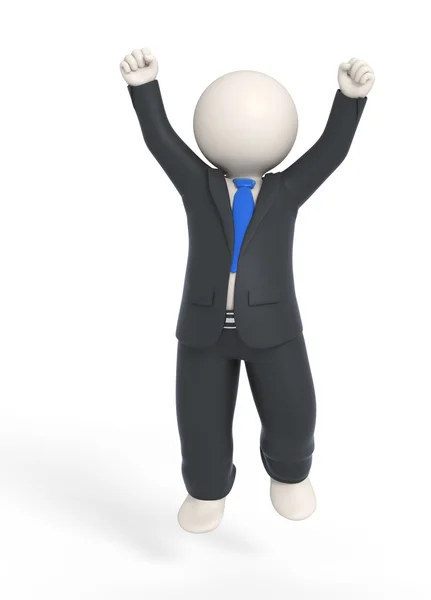 Jumping business man - 3d guy — Stock Photo, Image