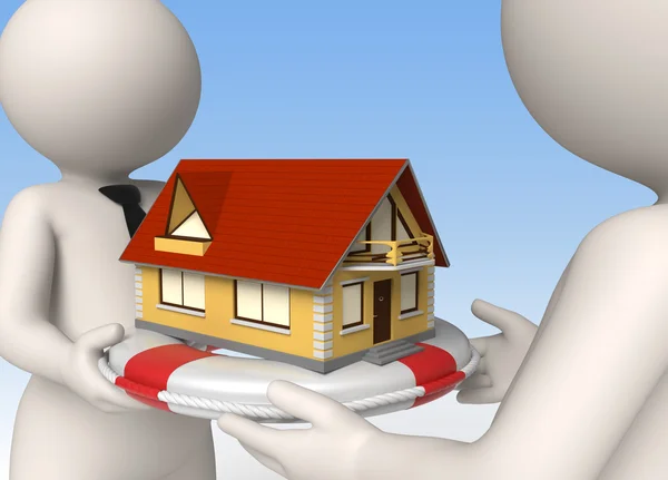 House insurance - 3d business — Stock Photo, Image