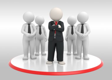 Business team with leader - 3d clipart