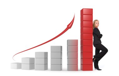 Business woman - 3d graph clipart