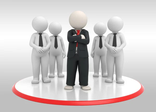 Business team with leader - 3d — Stock Photo, Image