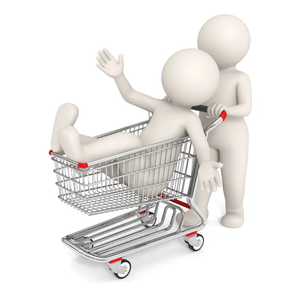3d with shopping cart — Stock Photo, Image