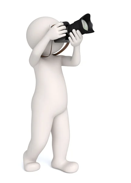 3D фотограф на белом фоне — стоковое фото