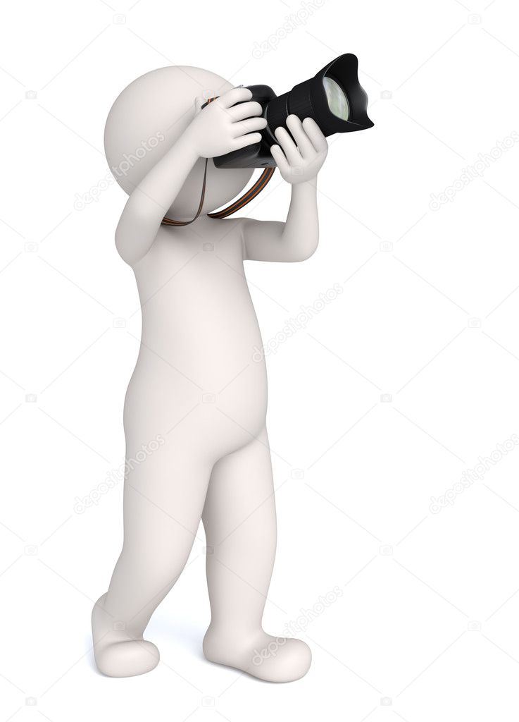 3d photographer on white background