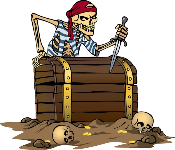Pirata do esqueleto — Vetor de Stock