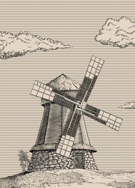 Moulin à vent — Image vectorielle