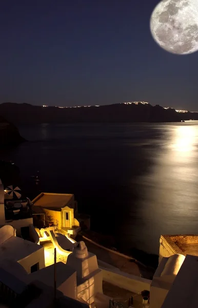 Mondschein in Santorini — Stockfoto