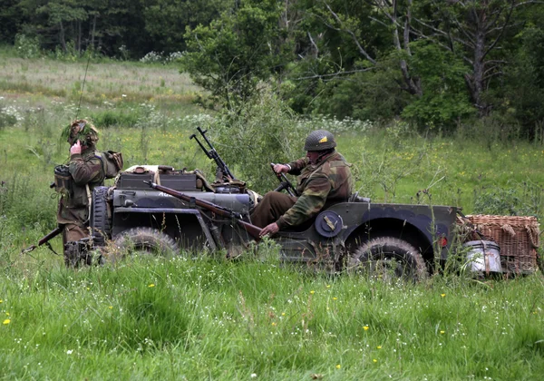 UK světové války 2 vojáky v bitvě — Stock fotografie
