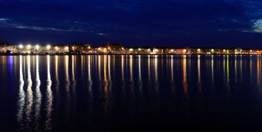 Weymouth seafront at dusk clipart