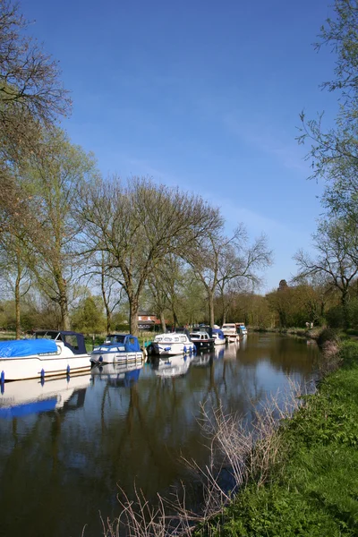 stock image Boats along the Canal Bank