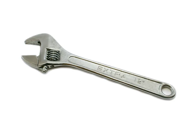 Large Adjustable Wrench laying Flat — Stock Photo, Image