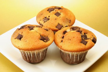 Üç choc çip muffins