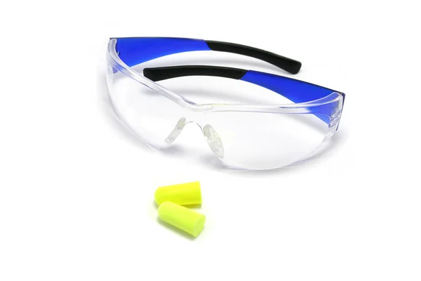 Safety Glasses and Earplugs — Stock Photo, Image