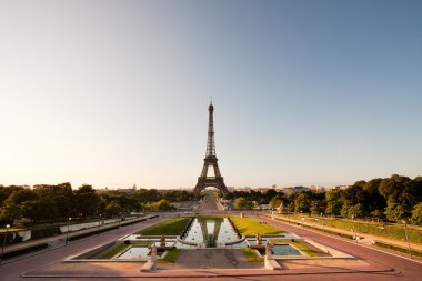 Eiffel tower in the morning clipart