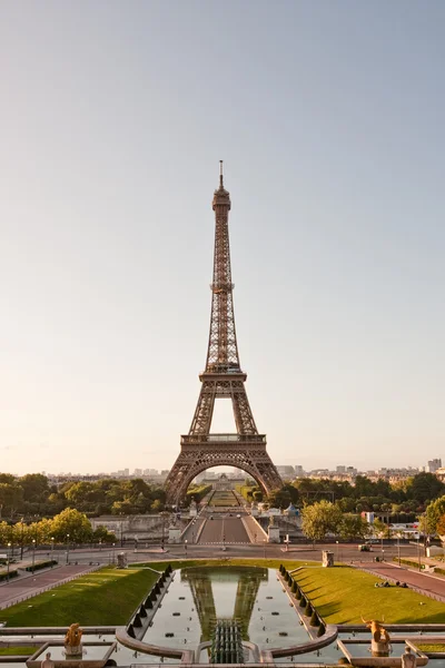 stock image Eiffel tower in the morning. Portrait orientation.