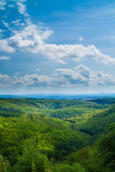 stock image Green hills with blue sky above