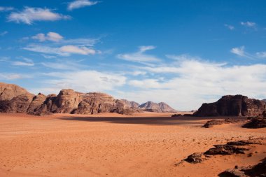 Narrow view of Wadi Rum desert, Jordan. Copy space. clipart