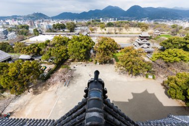 View of Kumamoto and nearby mountains from castle clipart