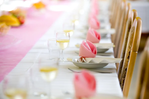 Reception or wedding table ready, horizontal — Stock Photo, Image