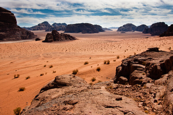 Scenic view of Wadi Rum desert, Jordan.