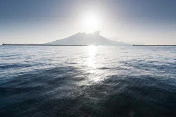 Landscape Sakurajima view from Kagoshima, Kyushu — Stock Photo, Image