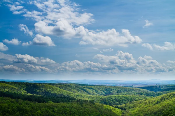 Spring hills with dominant sky — Stock Photo, Image
