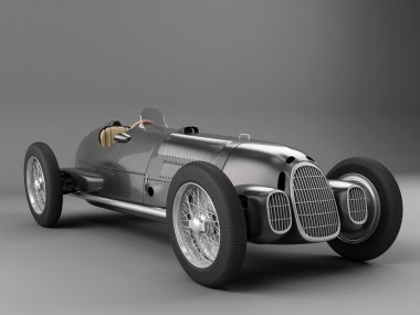 Antique Black racing car clipart